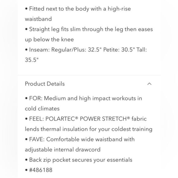 NWT Athleta Altitude Pant in Polartec Power Stretch Size 3X - Picture 11 of 11